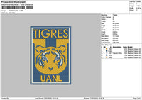 Tigrestext Embroidery File 6 sizes