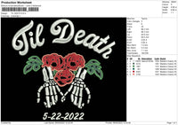 Till Death Embroidery File 4 size