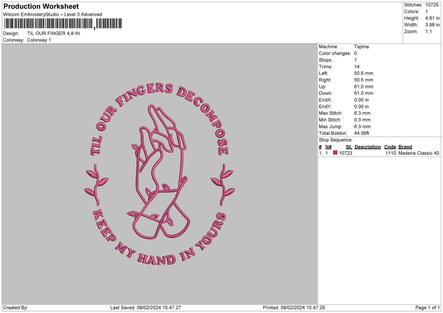 Finger 0702 Embroidery File 6 sizes