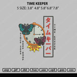 Time Keeper Embroidery File 5 sizes