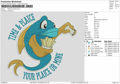 Plaice Text Embroidery Machine Design File 6 sizes