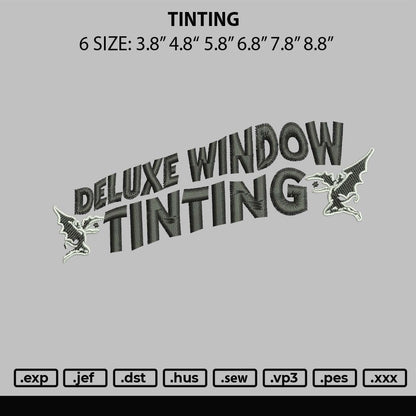 Tinting Embroidery File 6 sizes
