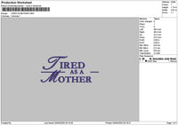 Tiredtext 01 Embroidery File 6 sizes