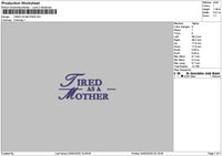 Tiredtext 01 Embroidery File 6 sizes