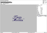 Tiredtext 01 Embroidery File 6 sizes
