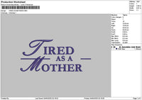 Tiredtext 01 Embroidery File 6 sizes