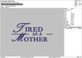 Tiredtext 01 Embroidery File 6 sizes