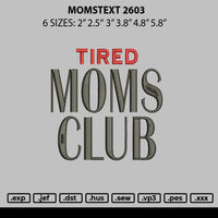 Momstext 2603 Embroidery File6 sizes
