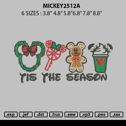 Mickey 2512a Embroidery File 6 sizes
