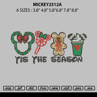 Mickey 2512a Embroidery File 6 sizes