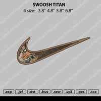 Swoosh Titan Embroidery File 4 size