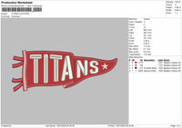 Titans Flag Embroidery File Design
