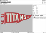 Titans Flag Embroidery File Design