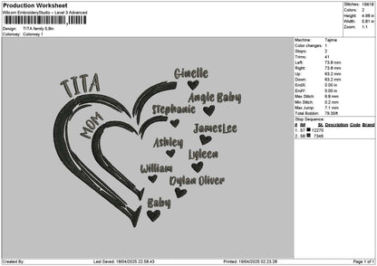 Titatext Embroidery File 6 sizes