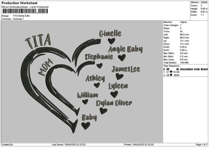 Titatext Embroidery File 6 sizes