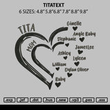 Titatext Embroidery File 6 sizes
