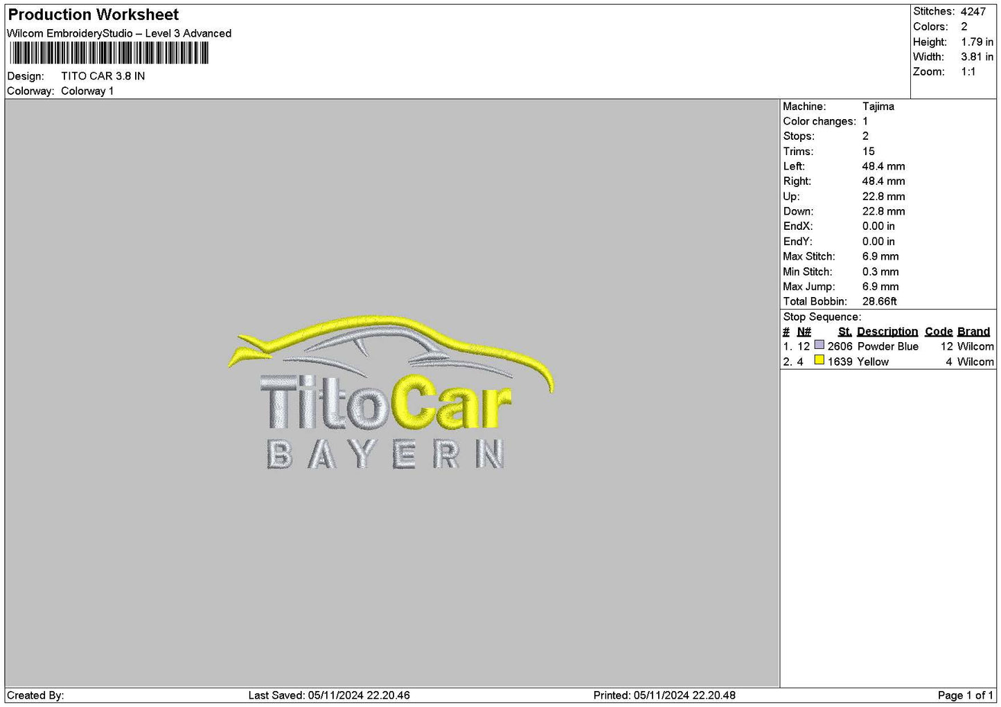 Titotext Embroidery File 6 sizes