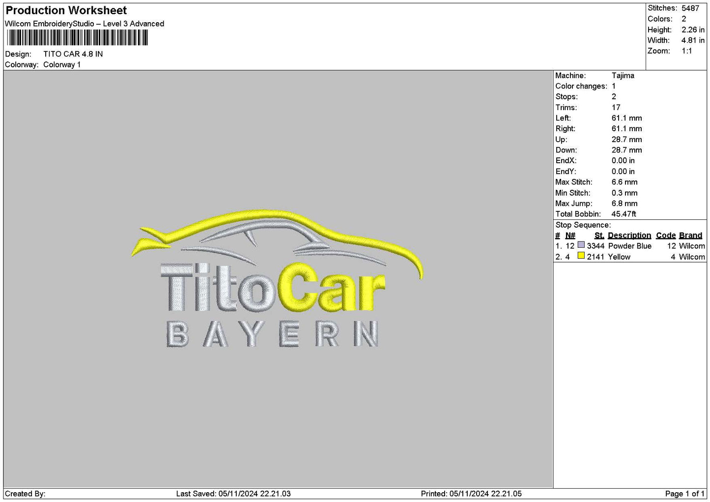 Titotext Embroidery File 6 sizes