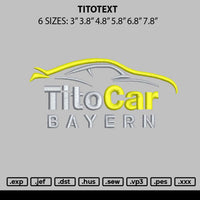 Titotext Embroidery File 6 sizes