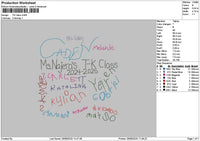Tkclass Text Embroidery File 6 sizes