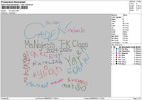 Tkclass Text Embroidery File 6 sizes