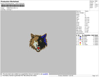 Timberwolves Embroidery File 5 size