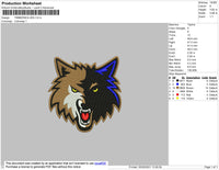 Timberwolves Embroidery File 5 size