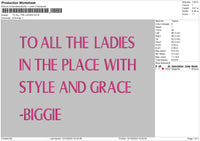 To All The Ladies Embroidery File 6 sizes