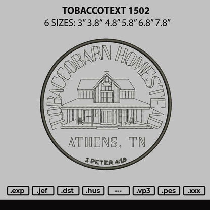 Tobaccotext 0512 Embroidery File 6 sizes