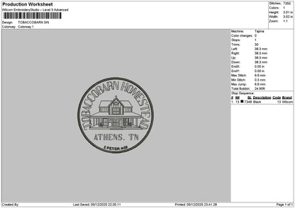 Tobaccotext 0512 Embroidery File 6 sizes