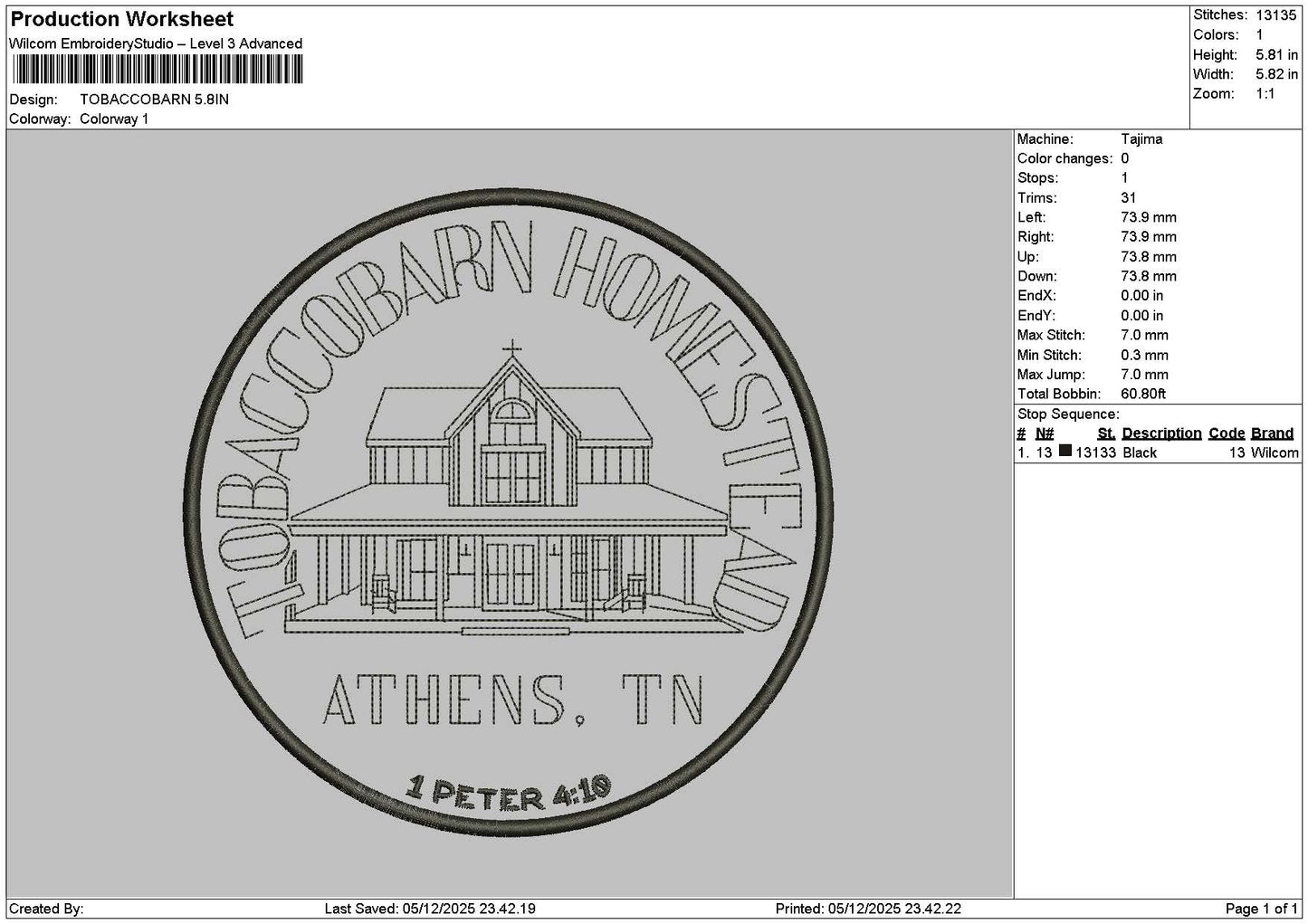 Tobaccotext 0512 Embroidery File 6 sizes