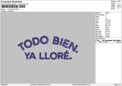 Todotext Embroidery File 6 sizes