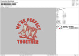 Together Embroidery File 6 sizes