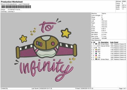 Infinity Text Embroidery Machine Design File 6 sizes