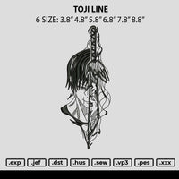 Toji Line Embroidery File 6 sizes