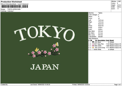 Japantext Embroidery File 6 sizes