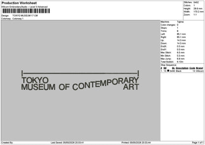 Tokyotext 0505 Embroidery File 12 sizes