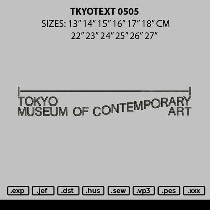 Tokyotext 0505b Embroidery File 12 sizes