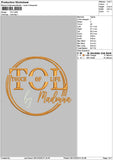 Toltext Embroidery File 6 sizes