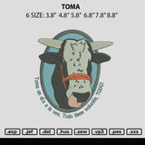 Toma Embroidery File 6 sizes