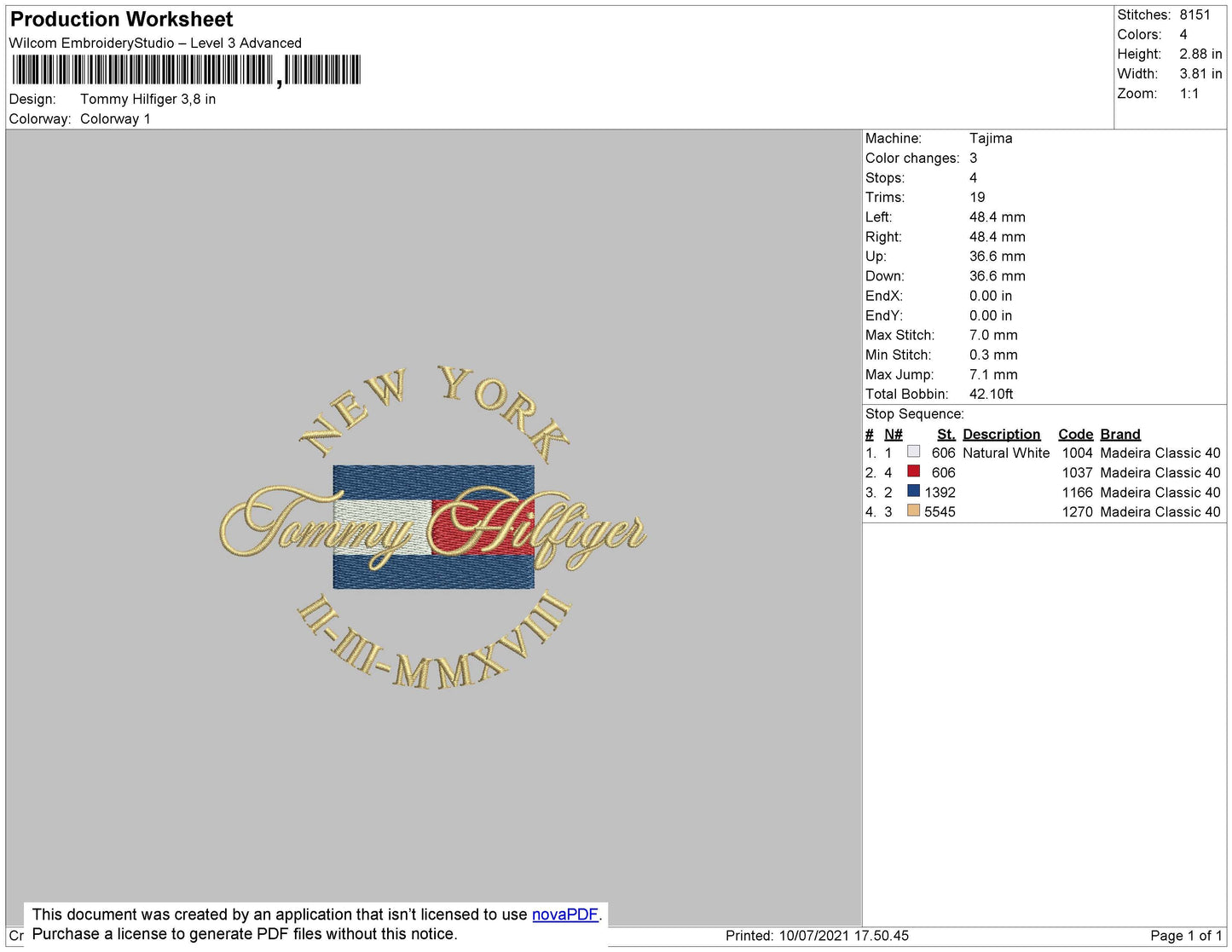 Tommy Hilfiger Embroidery File 4 size