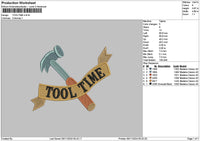 Tooltimetext Embroidery File 6 sizes