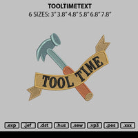 Tooltimetext Embroidery File 6 sizes