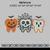 Teethtext Embroidery File 6 sizes