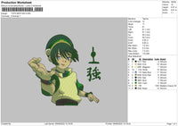 Toph Befong 04 Embroidery File 4 Sizes