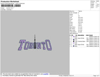 Toronto Text Embroidery File 4 size