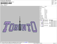 Toronto Text Embroidery File 4 size