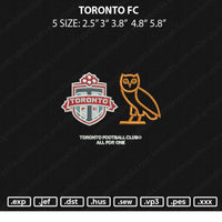 Toronto FC Embroidery File 5 sizes