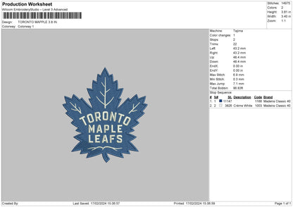 Toronto1702 Embroidery File 6 sizes