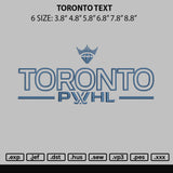 Toronto Text Embroidery File 6 sizes